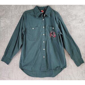 Disney Mickey Unlimited Shirt Womens Small Green Jerry Leigh Vintage Long Sleeve